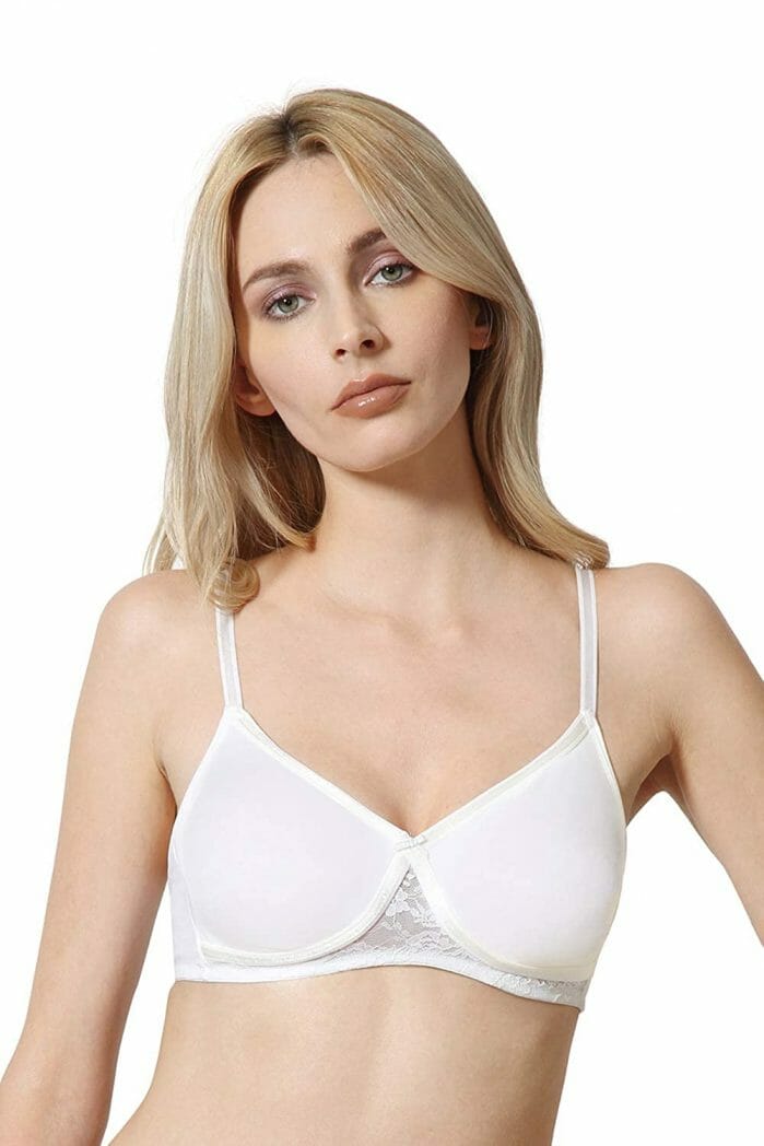 Van Heusen 11001 Bra, Size B-Cup, In White & Red Color