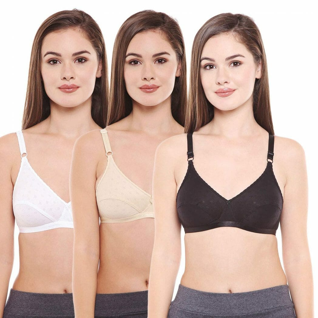 Buy Bodycare Perfect Coverage Bra In Maroon-Red-Skin Color (Pack of 3)  online