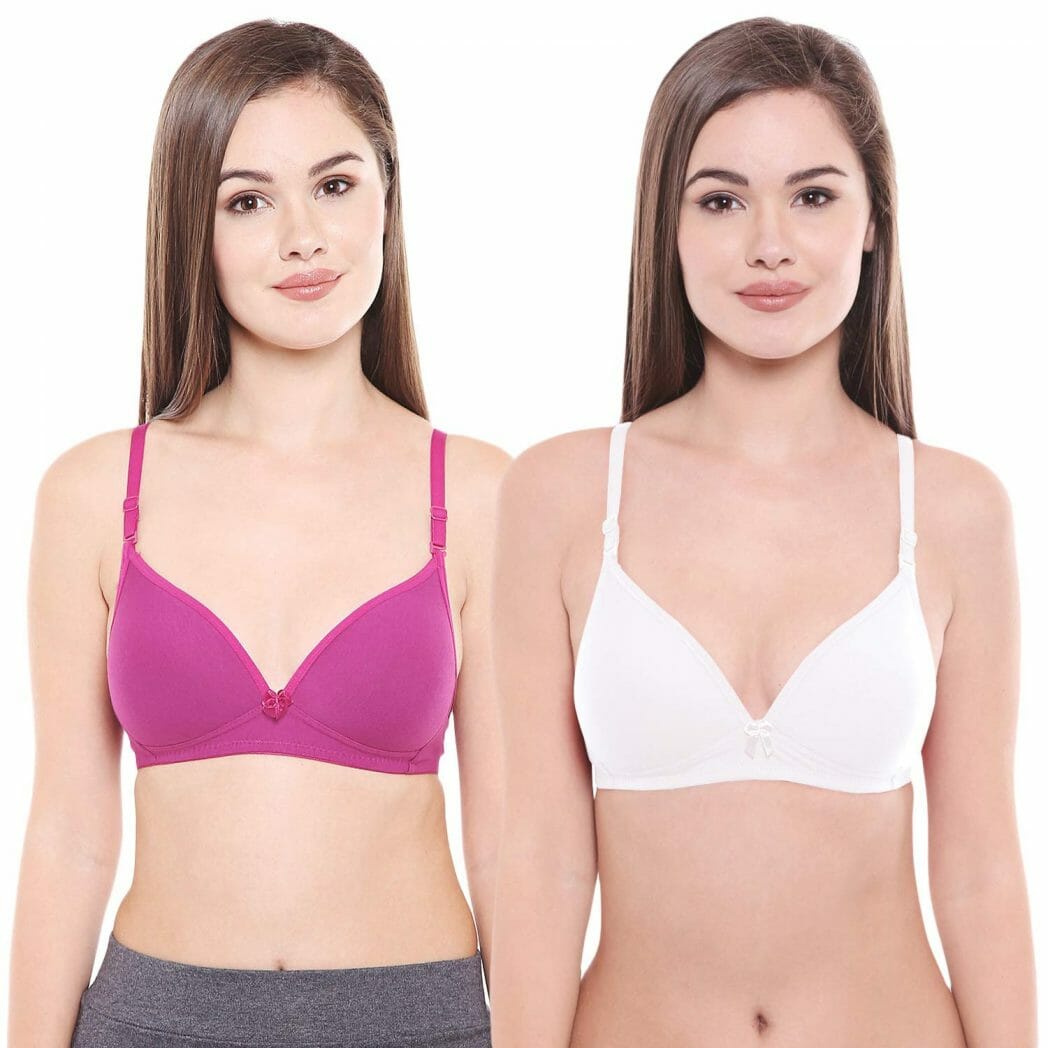 Bodycare cotton wirefree adjustable straps soft cup padded bra-5543S