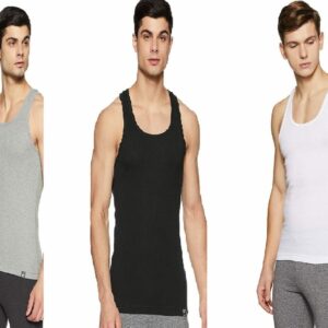 Jockey Sports Vest, 9922, Pack Of 3 Pcs In White, Black, and Grey Color