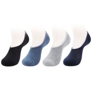 Bonjour Mens Cottan Loafar Socks Multi Color  Pack of 4 Pcs