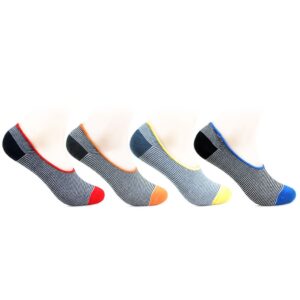 Bonjour Mens Cottan Loafar Socks Multi Color Jaqared Pack of 4 Pcs