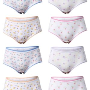 BODY CARE GIRLS PANTY WHITE ALL PRINT 1776 PACK OF 8 Pcs