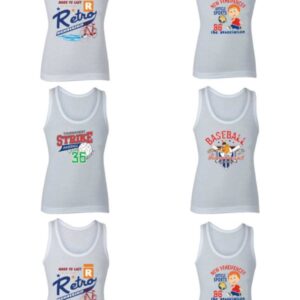 SELECTION OF 2 PACK BOYS CARTOON WHITE VESTS MARVEL/DISNEY AGES 2/3-3/4-5/6