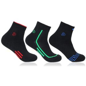 Bonjour Mens Color Strip Black Ankle Socks Pack Of 3 Pcs