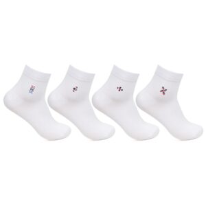 Bonjour Mens Plain Center Motif Ankle  Socks Pack Of 4 Pcs