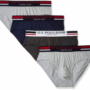 U S POLO Assn. Men`s Simple v Brief in Four Col. Pack of 4 pCS