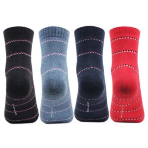 Bonjour Women`s Fancy Strip Ankle Socks Pack of 4 Pcs