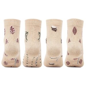 Bonjour Women`s Fancy Design Fawn  Ankle Socks Pack of 4 Pcs