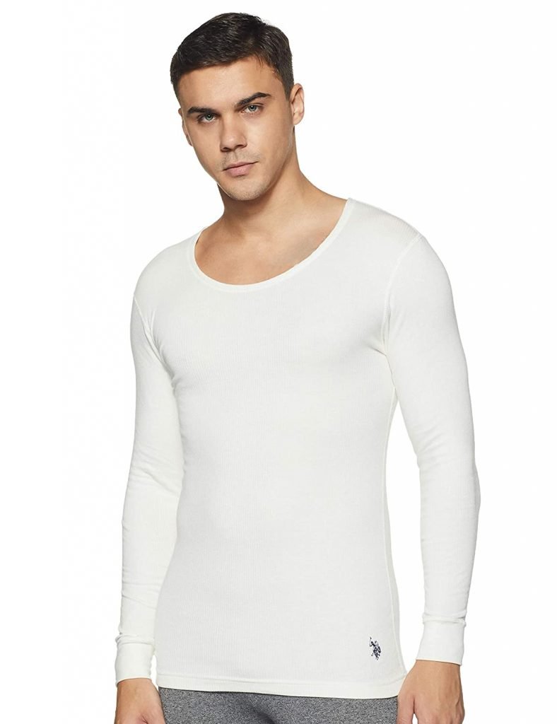 U.S. Polo Men's Thermal Top In White Color | inwear.in