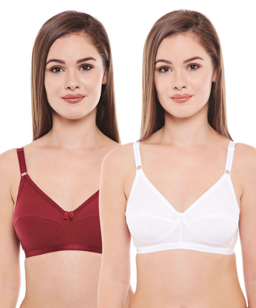 BODYCARE Women's Cotton Non-Padded Non-Wired Bra (Pack of 4)