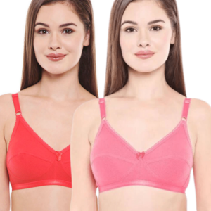 Bodycare Soft Cotton Bra 1517 Pack of 2 In Red & Pink Color
