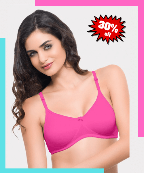 Buy Laavian Pink Underwired T-shirt Bras for Women 