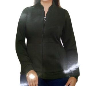 Melini Dark Green Color Front Zip Jacket for Women