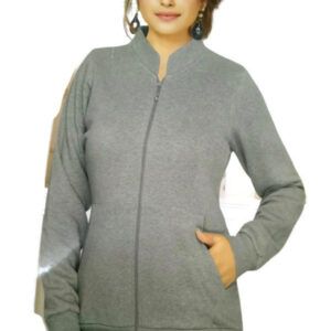 Mellini Grey Color Front Zip Jacket for Women