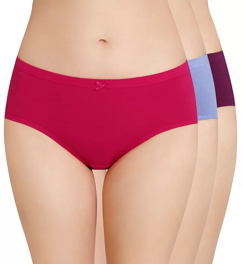 464 INR - Hipster Panty for Women - Outer Elastic - Cotton Panty - Pack of  3 (Random Colors & Prints)