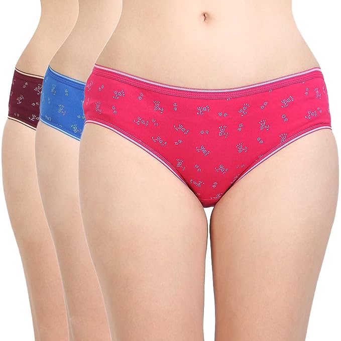 Inner Elastic Amante Printed Cotton Hipster Panty Pack of 3